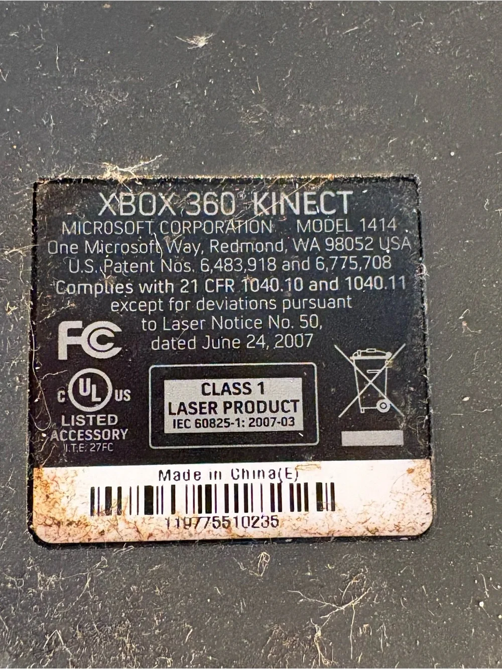 Microsoft Xbox 360 Kinect Camera TWO Wireless Gaming Controller Black 1403 White